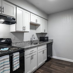 kitchen at The Clara Apartments located in Clarkston, GA