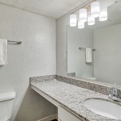 bathroom at The Clara Apartments located in Clarkston, GA