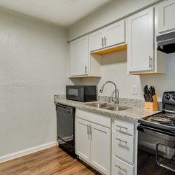 kitchen at The Clara Apartments located in Clarkston, GA